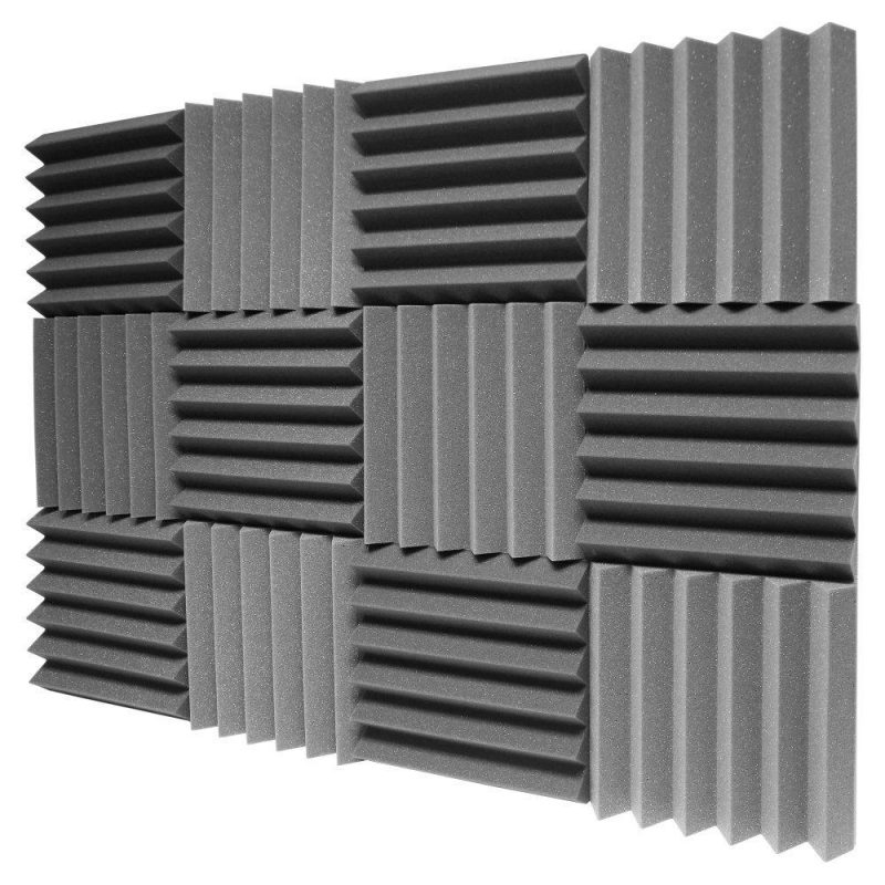 12 pack charcoal acoustic foam sound absorption 1 800x800 - طراحی و نصب انواع پنل هاص صوتی آکوستیک